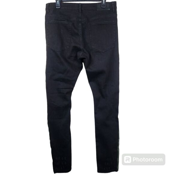 THRT Mens Distressed Side Striped Skinny Jeans 36x32 - Picture 2 of 8